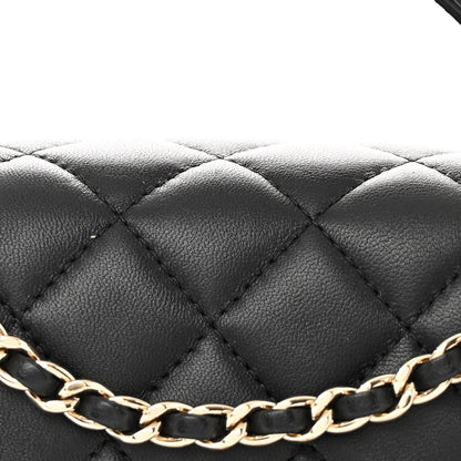 Chanel Lambskin Quilted Mini Top Handle Rectangular Flap Black 8 of 12