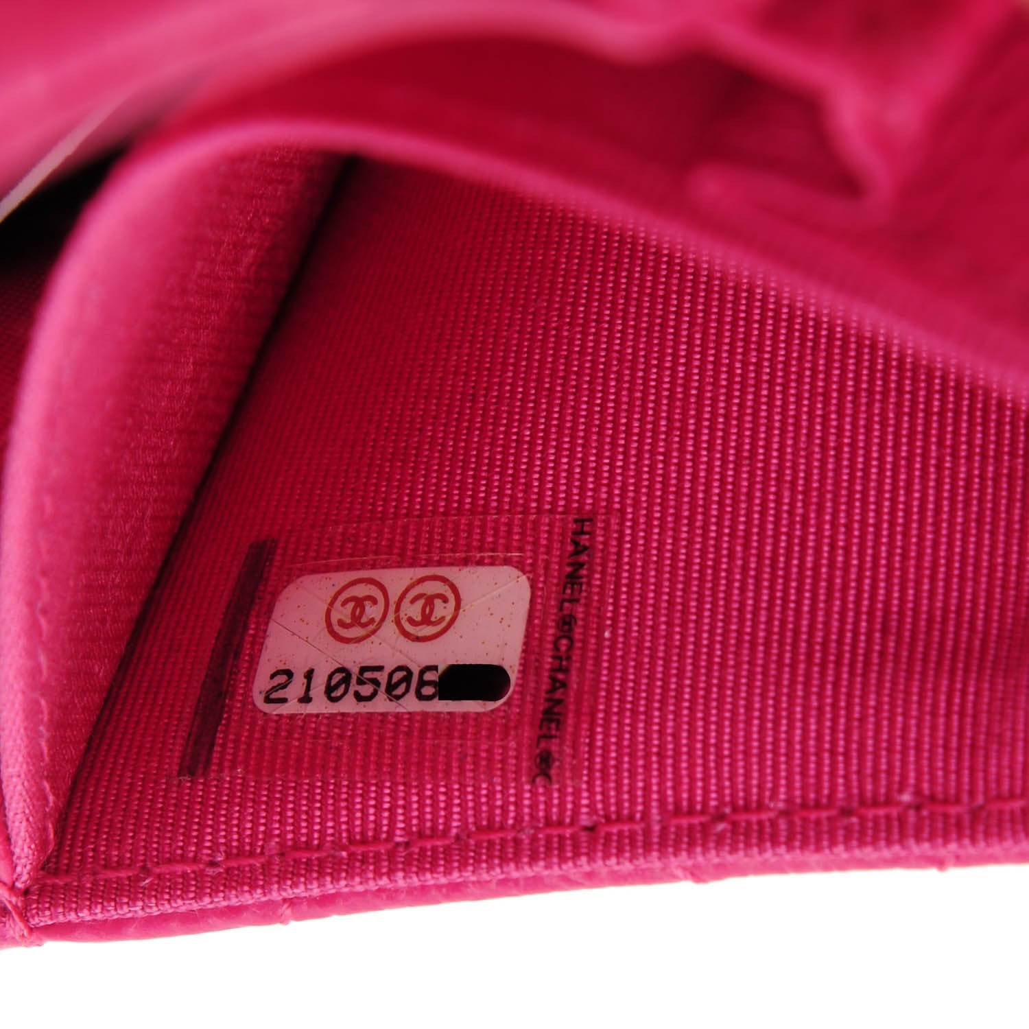 Chanel Caviar Quilted Flap Card Holder Wallet Fuchsia 7 of 7