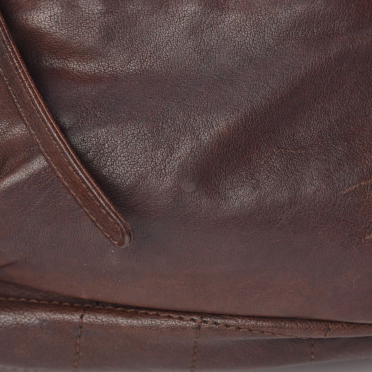 Calfskin Stitched Outdoor Ligne Bowler Brown