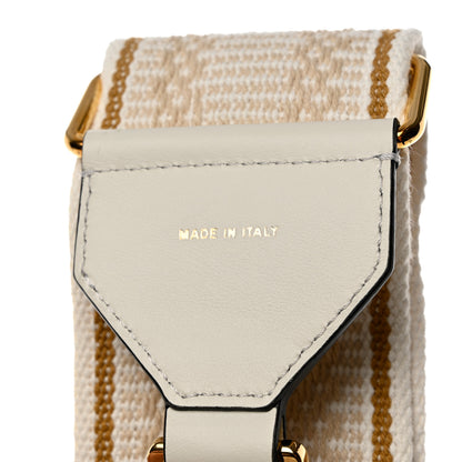 Fendi Cannete Ribbon Poly Vitello Century Logo Adjustable Strap You White Garza Ecru 4 of 5