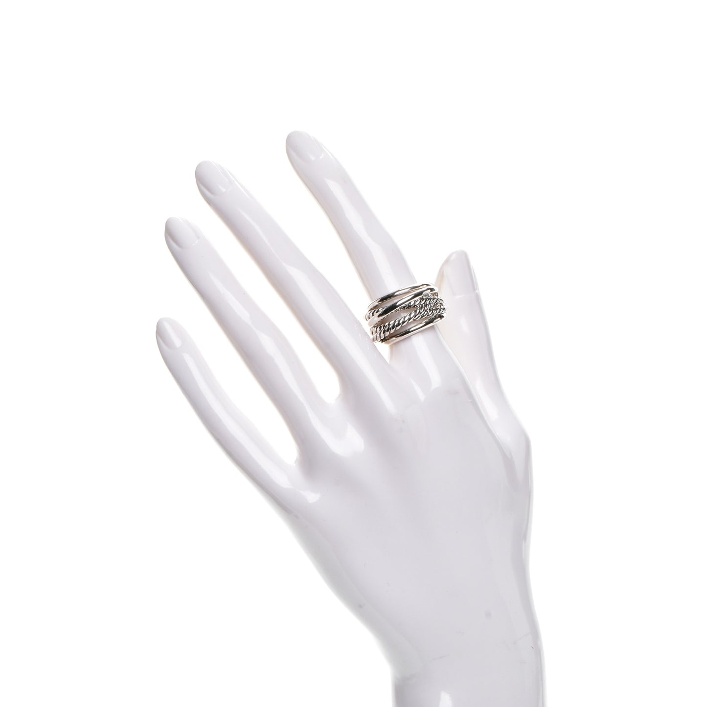 Sterling Silver 15mm Narrow Crossover Cable Ring 55 7.25