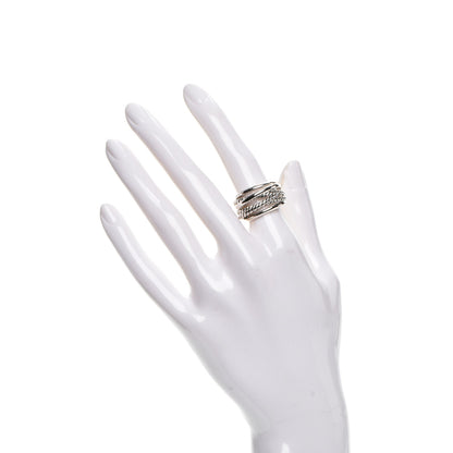 David Yurman Sterling Silver 15mm Narrow Crossover Cable Ring 55 7.25 2 of 5