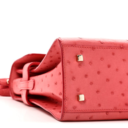 Delvaux Ostrich MM Tempete Satchel Pink 8 of 9
