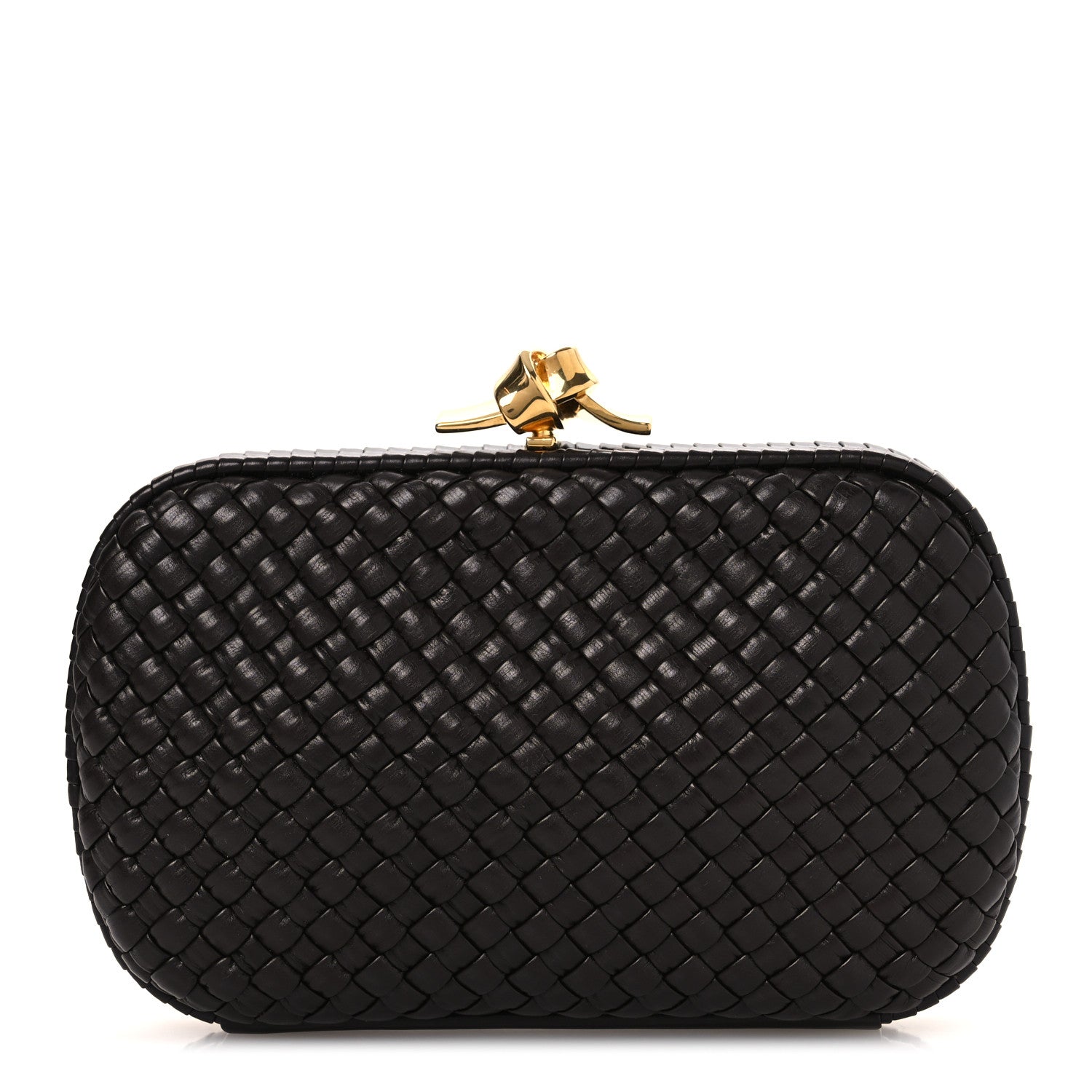Bottega Veneta Nappa Intrecciato Sculptural Knot Clutch Brown 1 of 9