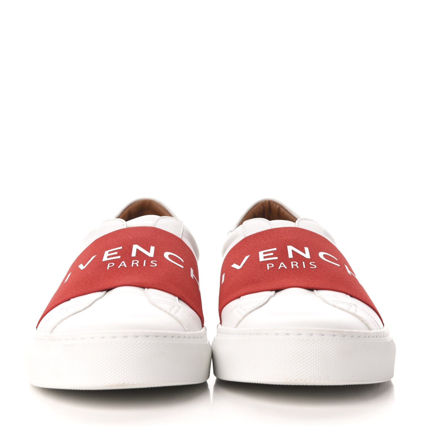 Calfskin Band Logo Womens Urban Street Sneakers 42 White Red