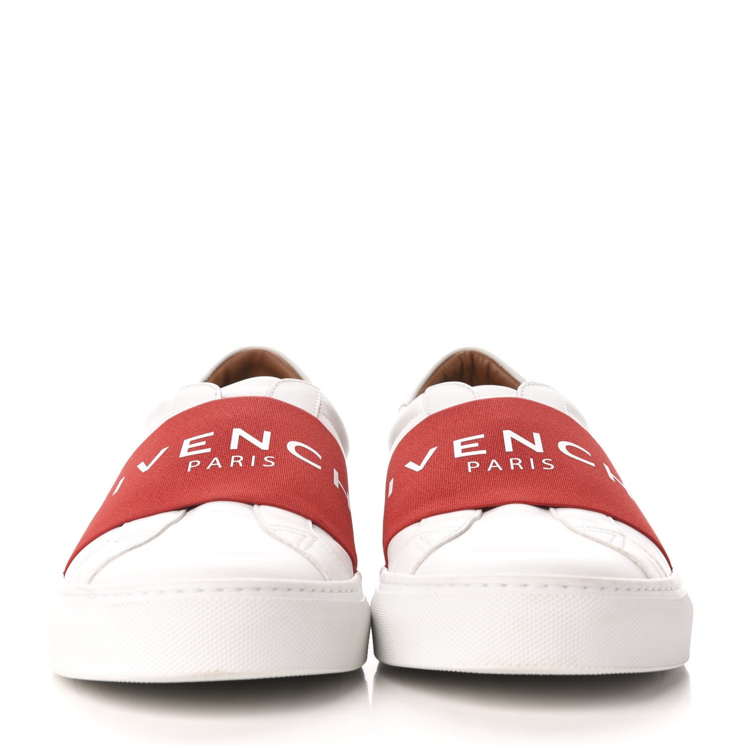 Givenchy Calfskin Band Logo Womens Urban Street Sneakers 42 White Red 2 of 8