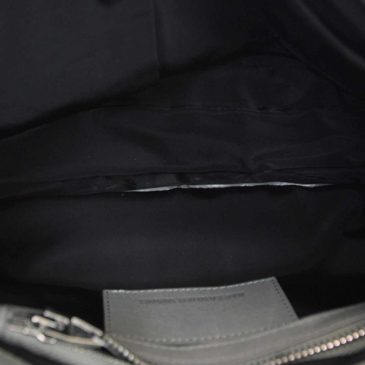 Leather Iris Messenger Bag Grey