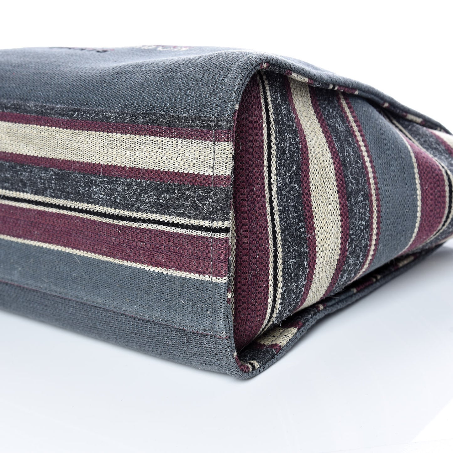Striped Canvas Medium Deauville Tote Grey
