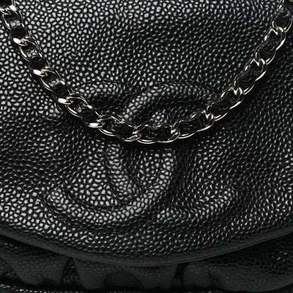 Chanel Caviar Half Moon Wallet On Chain WOC Black 9 of 11