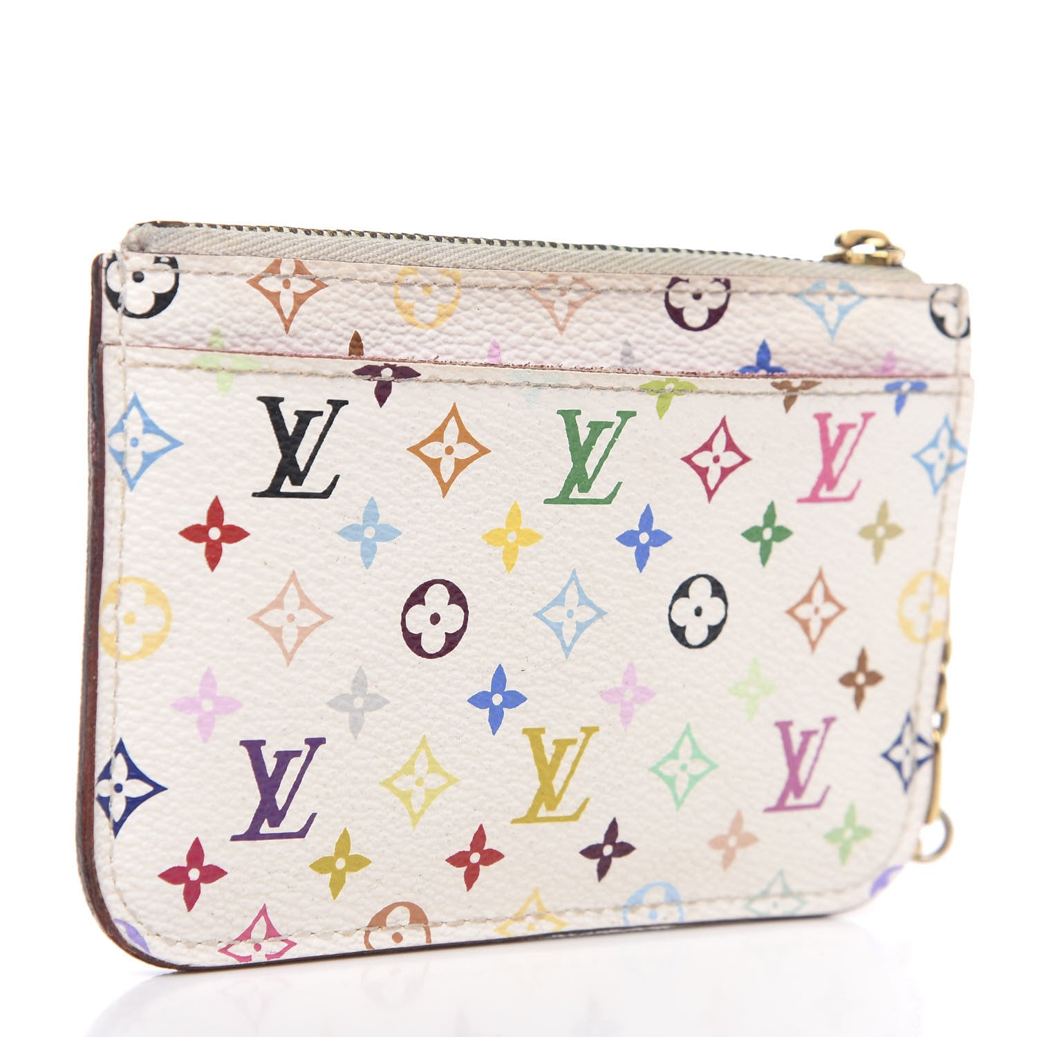 Louis Vuitton Monogram Multicolor Key Pouch White Litchi 2 of 9