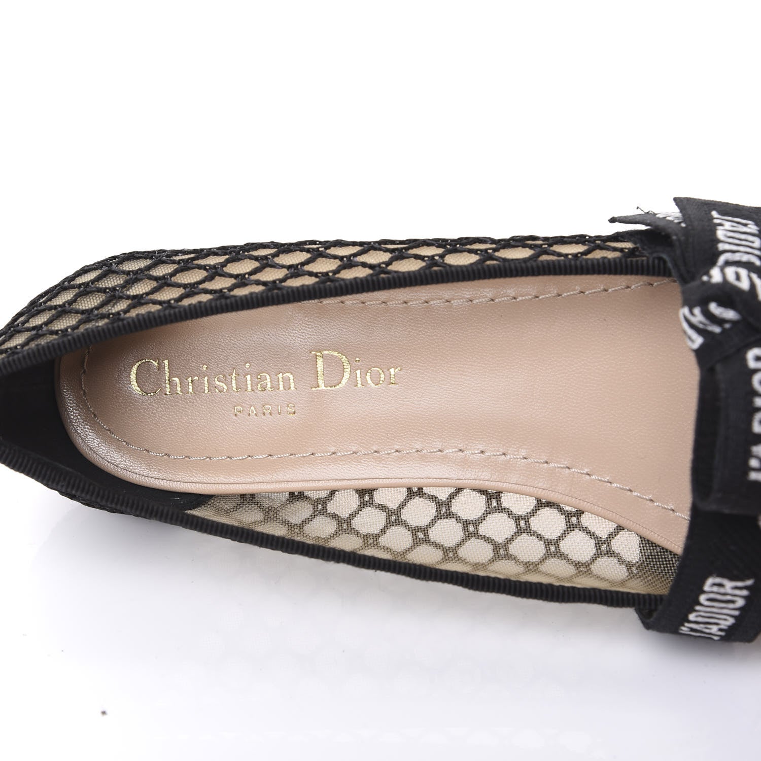 Christian Dior Resille Ribbon Miss J'Adior Ballet Flat 38 Black 6 of 8
