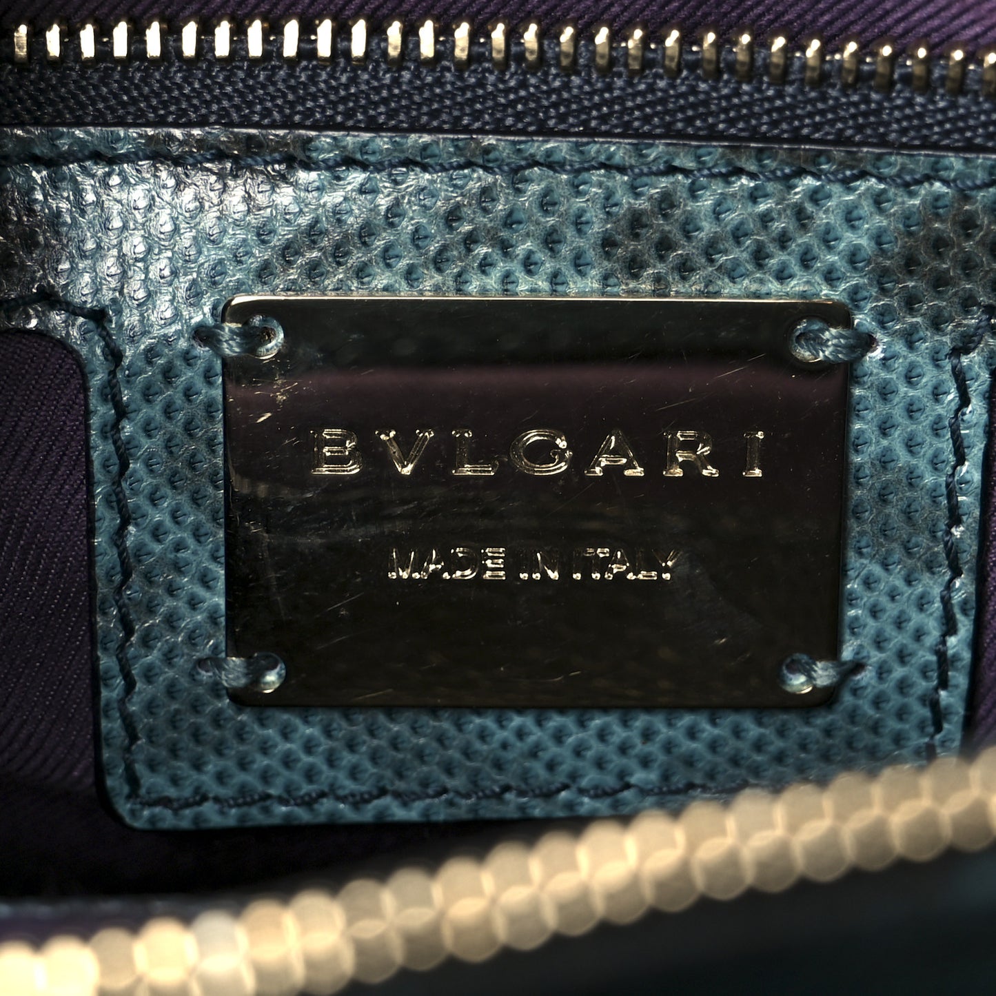 Karung Serpenti Forever Shoulder Bag Blue Brown
