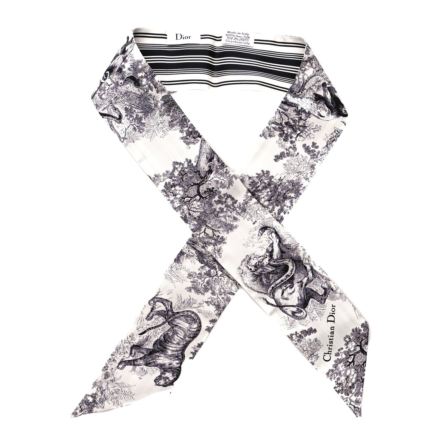 Silk Toile De Jouy Mitzah Scarf White