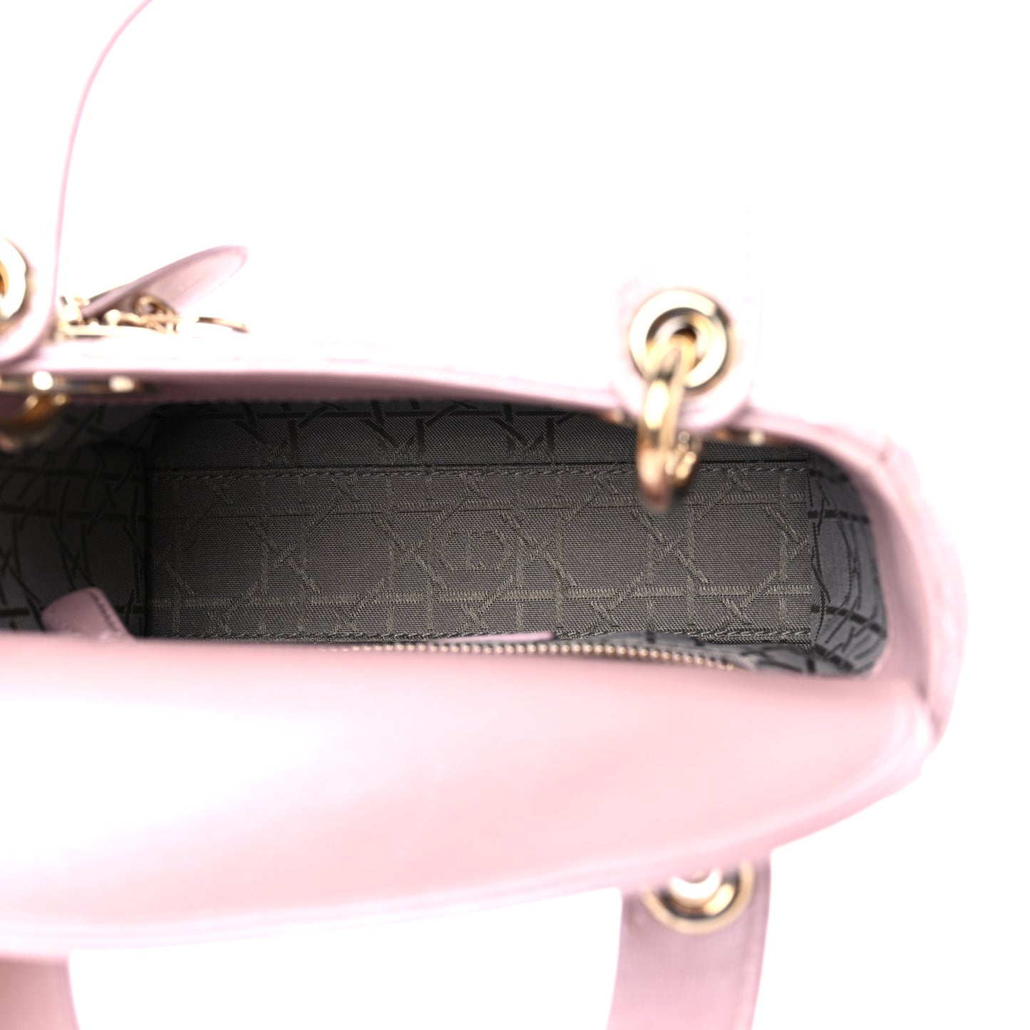 Metallic Lambskin Cannage Mini Lady Dior Lotus