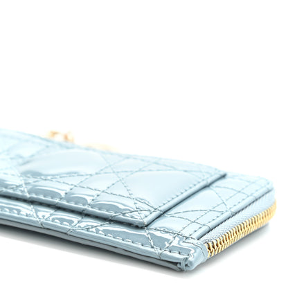 Christian Dior Patent Cannage Lady Dior Card Holder Cloud Blue 9 of 9