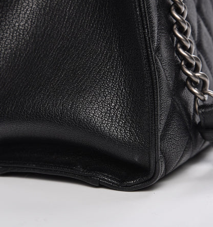 Chanel Goatskin Quilted Small Perfect Edge Shopping Tote Black 8 of 12