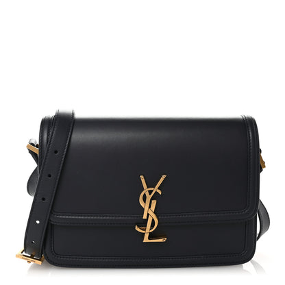 Saint Laurent Box Calfskin Monogram Medium Solferino Satchel Deep Marine 1 of 9