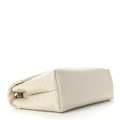 Saint Laurent Calfskin Y Quilted Monogram Medium Loulou Chain Satchel Crema Soft 4 of 12