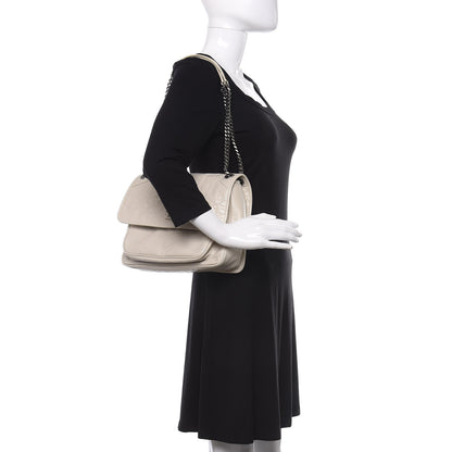 Saint Laurent Crinkled Calfskin Matelasse Monogram Medium Niki Chain Satchel Ivory 2 of 9