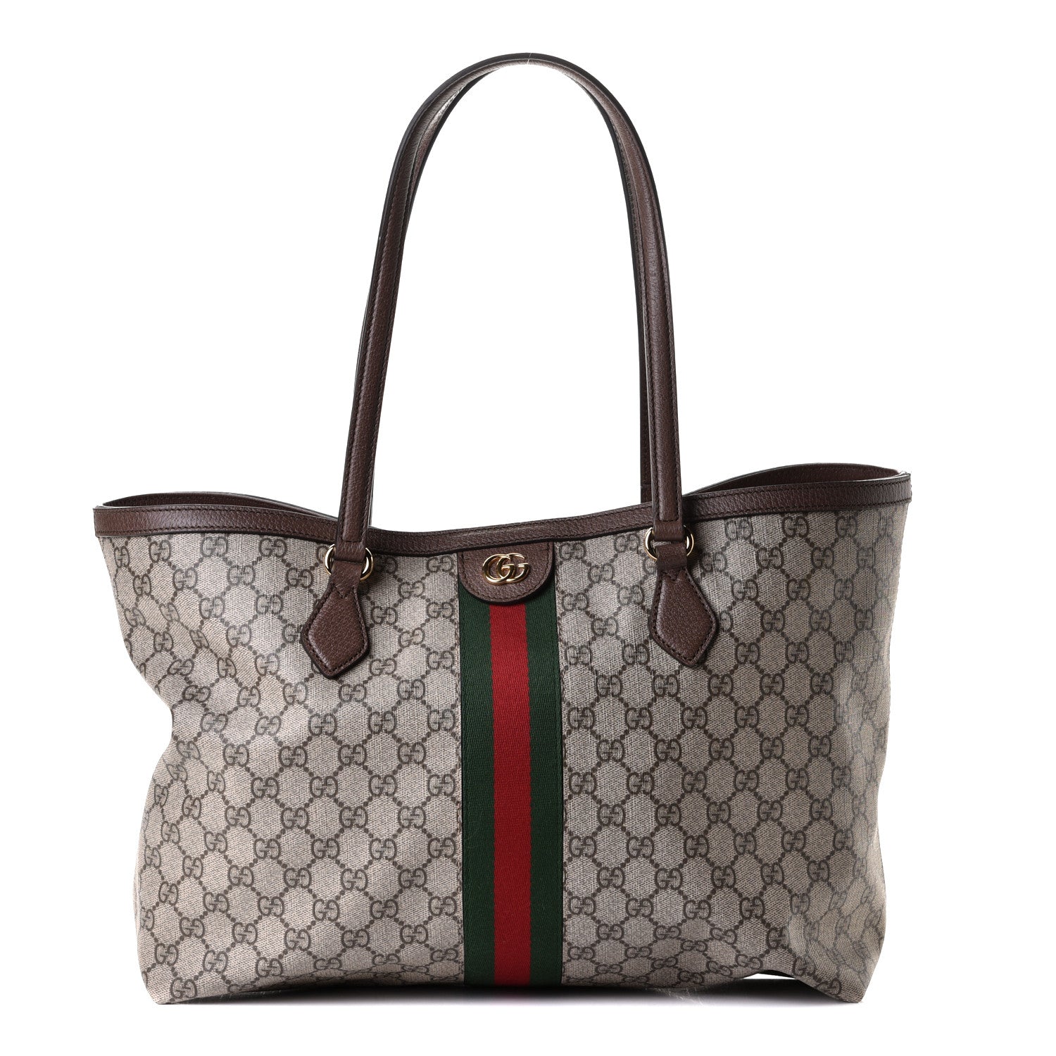 Gucci GG Supreme Monogram Medium Ophidia Shopping Tote Brown 1 of 5