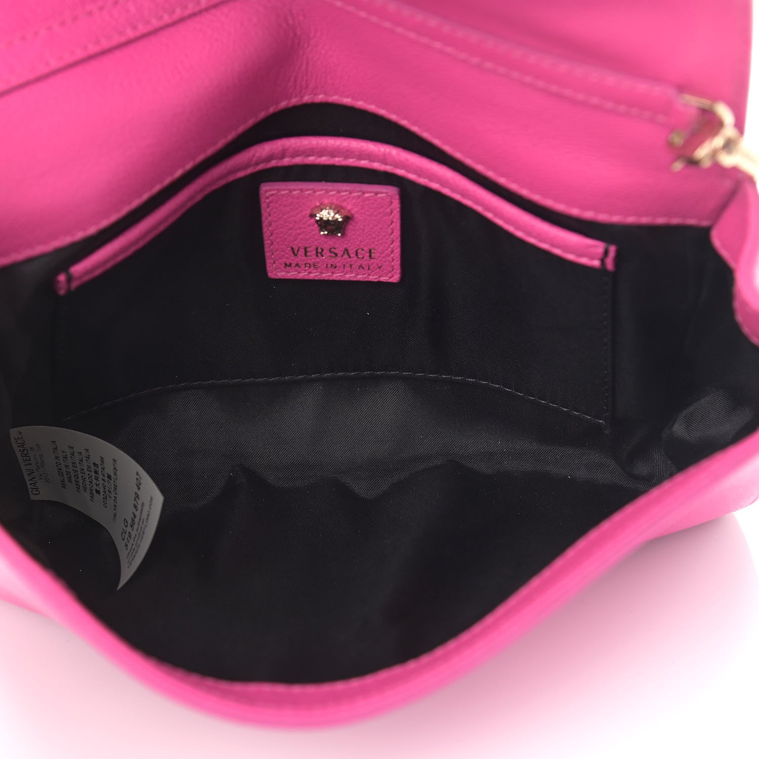 Versace Grained Calfskin Palazzo Chain Evening Bag Pink 5 of 11
