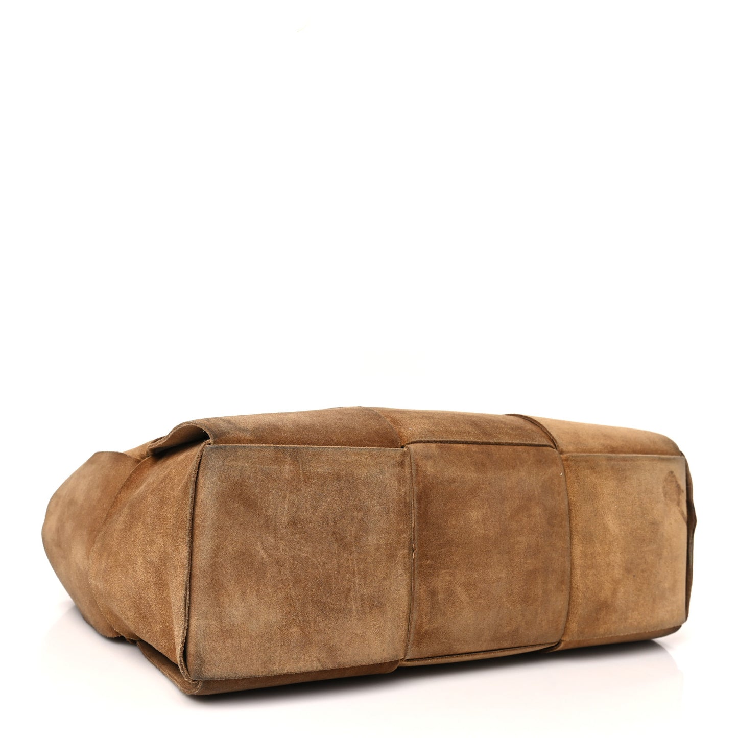 Suede Maxi Intrecciato Small Arco Tote Brown