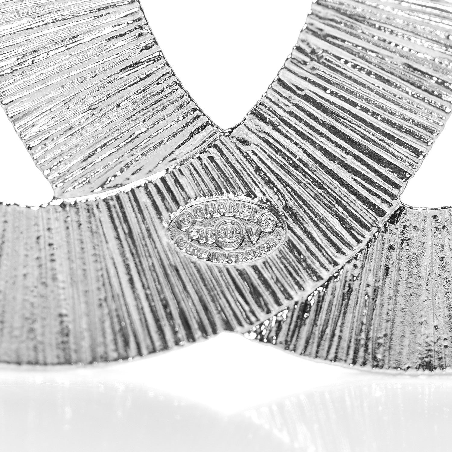 Chanel Baguette Crystal CC Brooch Silver 4 of 5