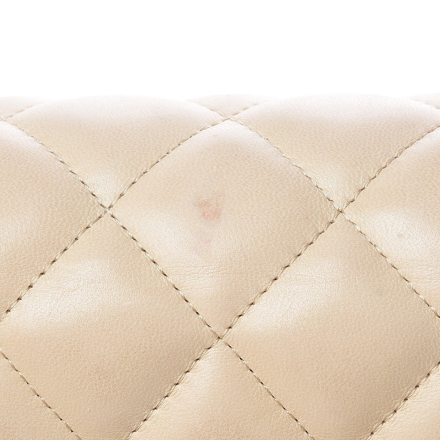 Lambskin Quilted Jumbo Double Flap Light Beige