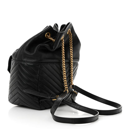 Saint Laurent Lambskin Matelasse Monogram Joe Backpack Black 3 of 11