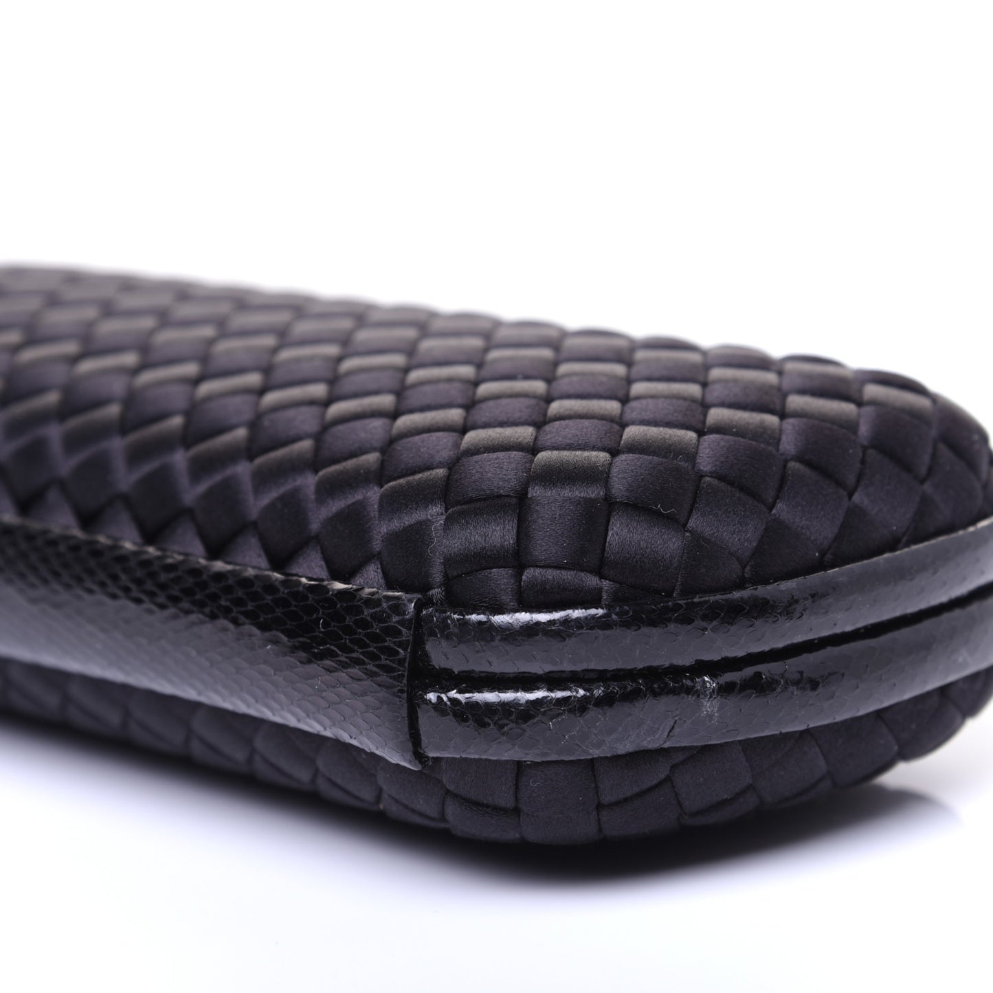Satin Ayers Intreccio Impero Stretch Knot Clutch Black