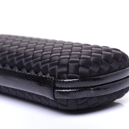 Bottega Veneta Satin Ayers Intreccio Impero Stretch Knot Clutch Black 7 of 10