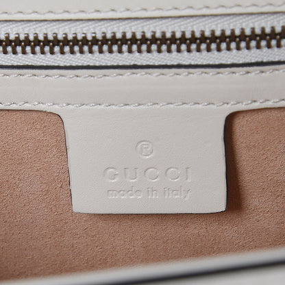Gucci Calfskin Sylvie Web Queen Margaret Shoulder Bag Mystic White Black 6 of 8