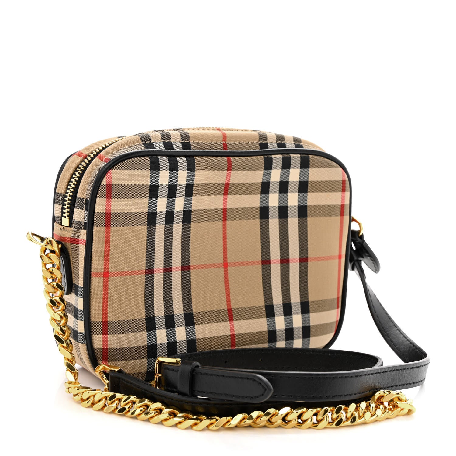 Burberry Calfskin Vintage Check Camera Bag Archive Beige 3 of 11