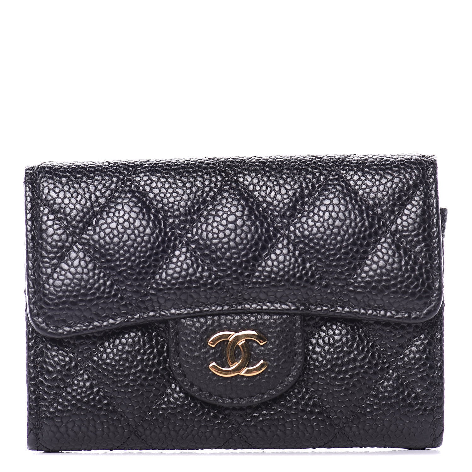 Chanel Caviar Quilted Flap Card Holder Black 1 of 11