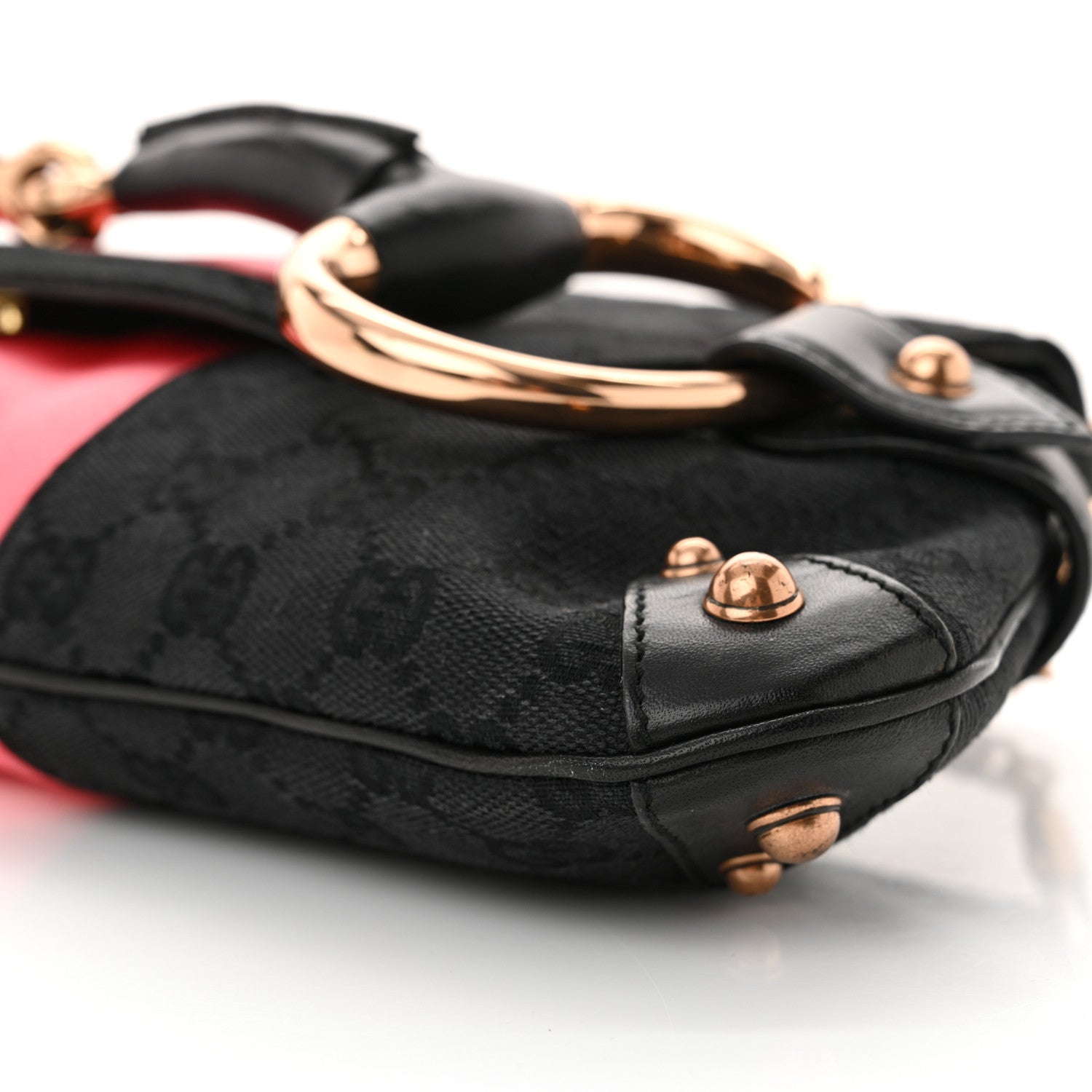 Gucci Monogram Horsebit Web Clutch Black 10 of 13