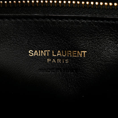 Saint Laurent Calfskin Matelasse Chevron Small Monogram Cabas Black 6 of 12