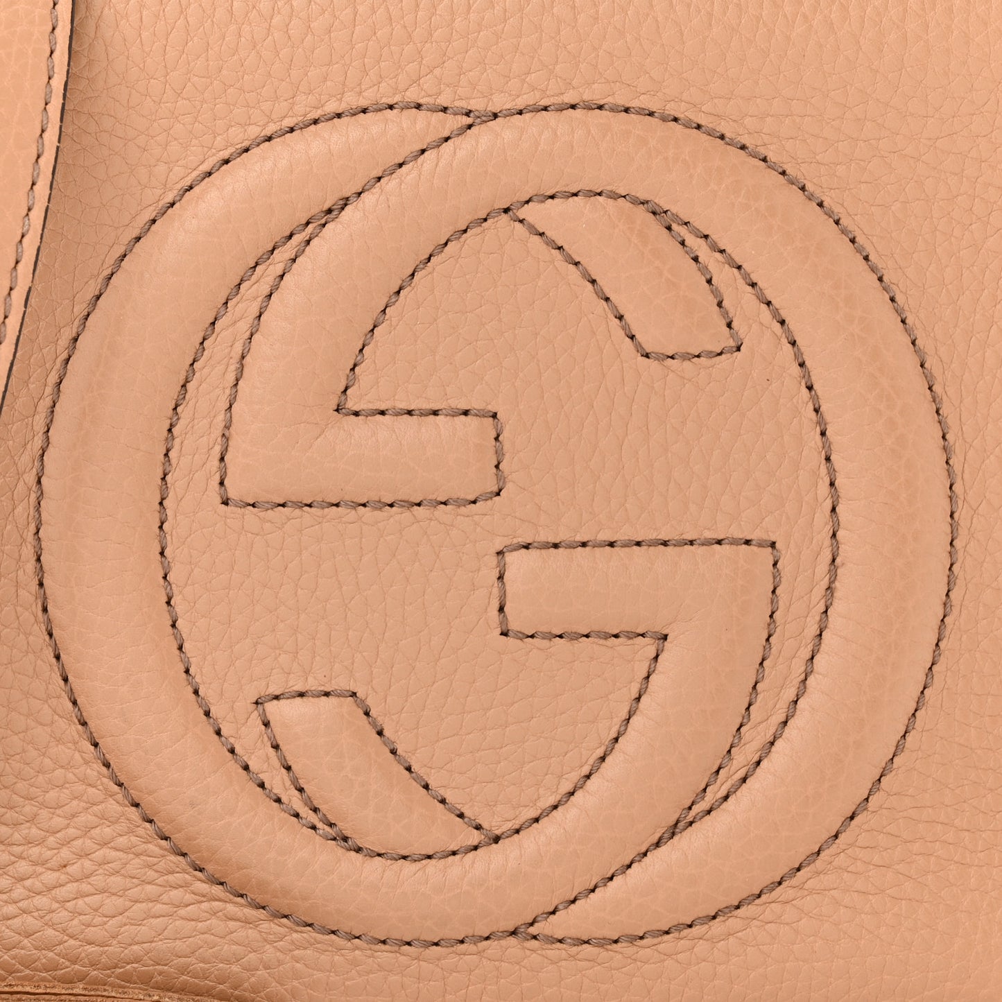 Pebbled Calfskin Small Soho Disco Bag Camelia