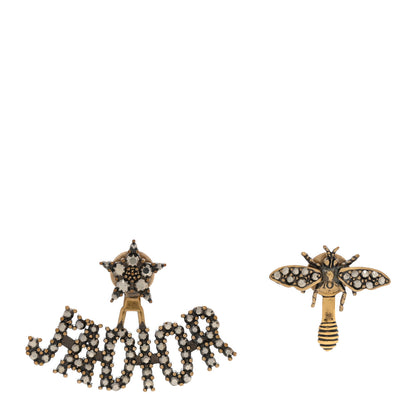 Christian Dior Metal Crystal J'Adior Earrings Aged Gold 1 of 5