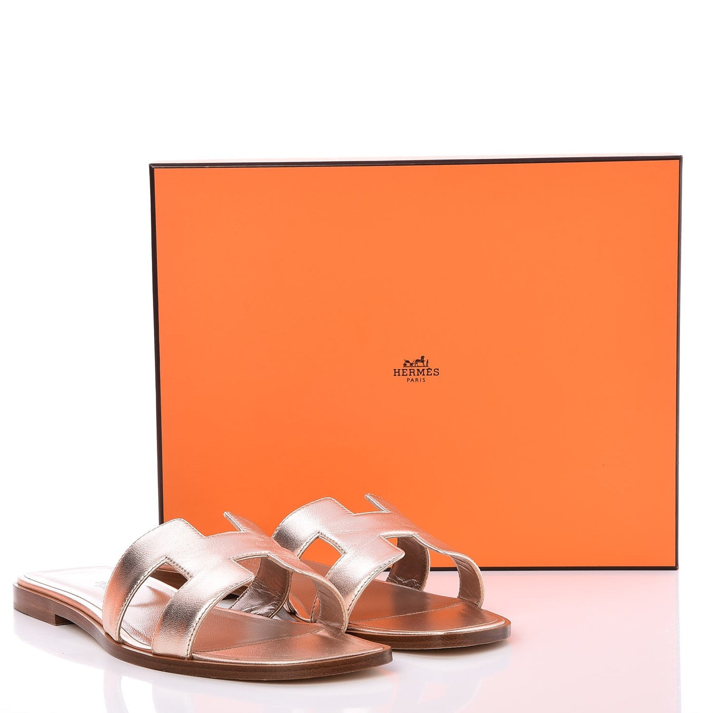 Metallic Nappa Calfskin Oran Sandals 41 Or Rose