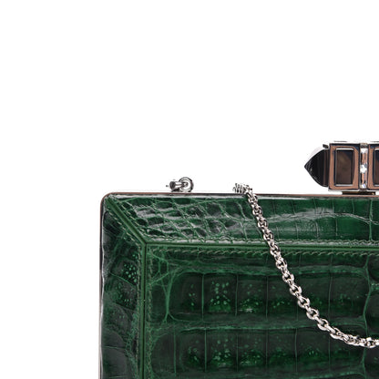 Judith Leiber Crocodile Faceted Clutch Emerald 13 of 14