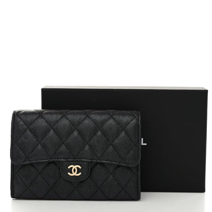 Chanel Iridescent Caviar Quilted Medium Flap Wallet Black 10 of 10