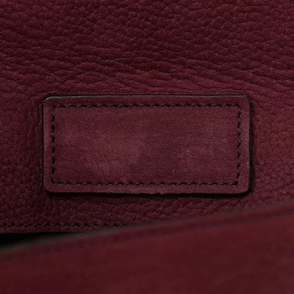 Chloe Nubuck Medium Sally Flap Bag Burgundy 7 of 14