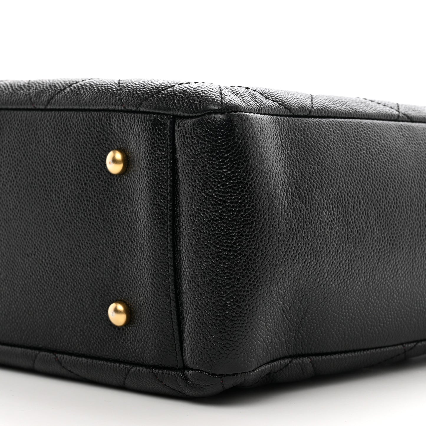 Caviar Quilted Small Shopping Tote Black