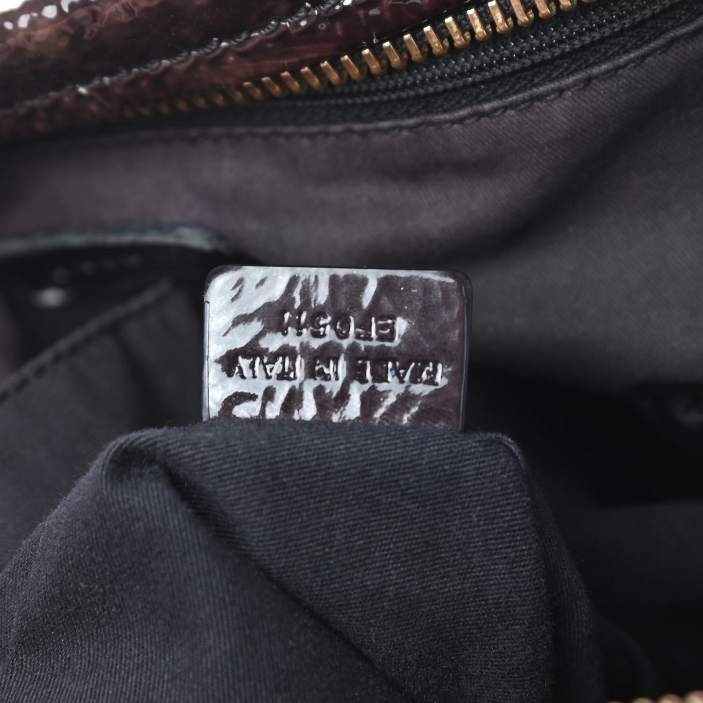 Crinkled Patent Medium Pandora Bag Aubergine