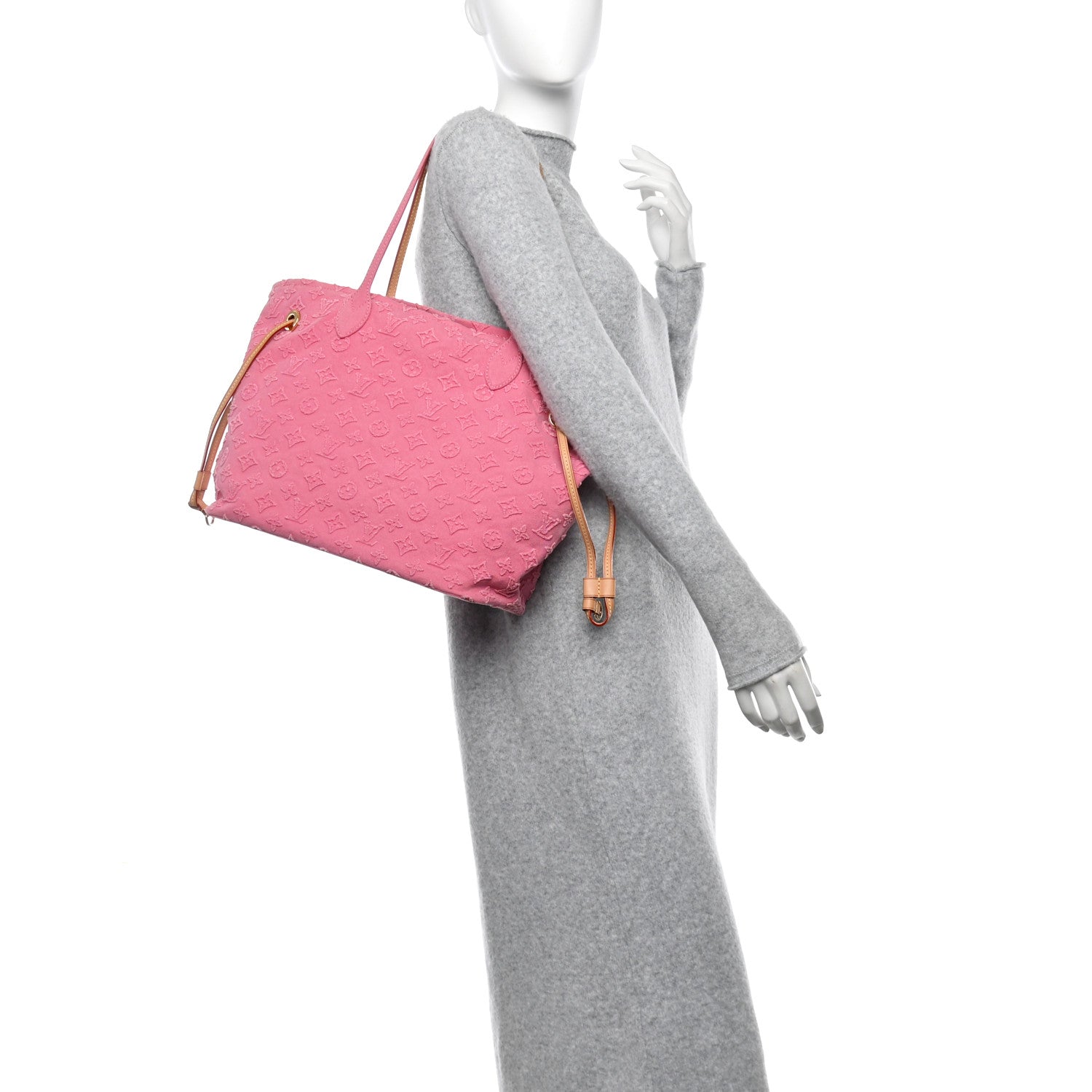 Louis Vuitton Monogram Denim Neverfull MM Rose 2 of 9
