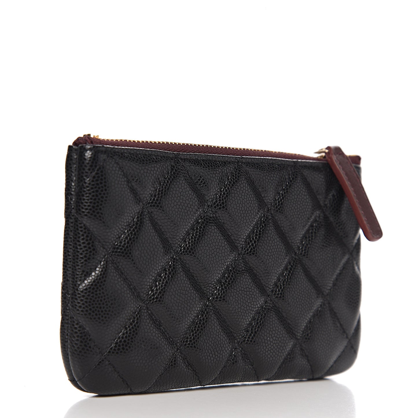 Caviar Quilted Small Cosmetic Case Black