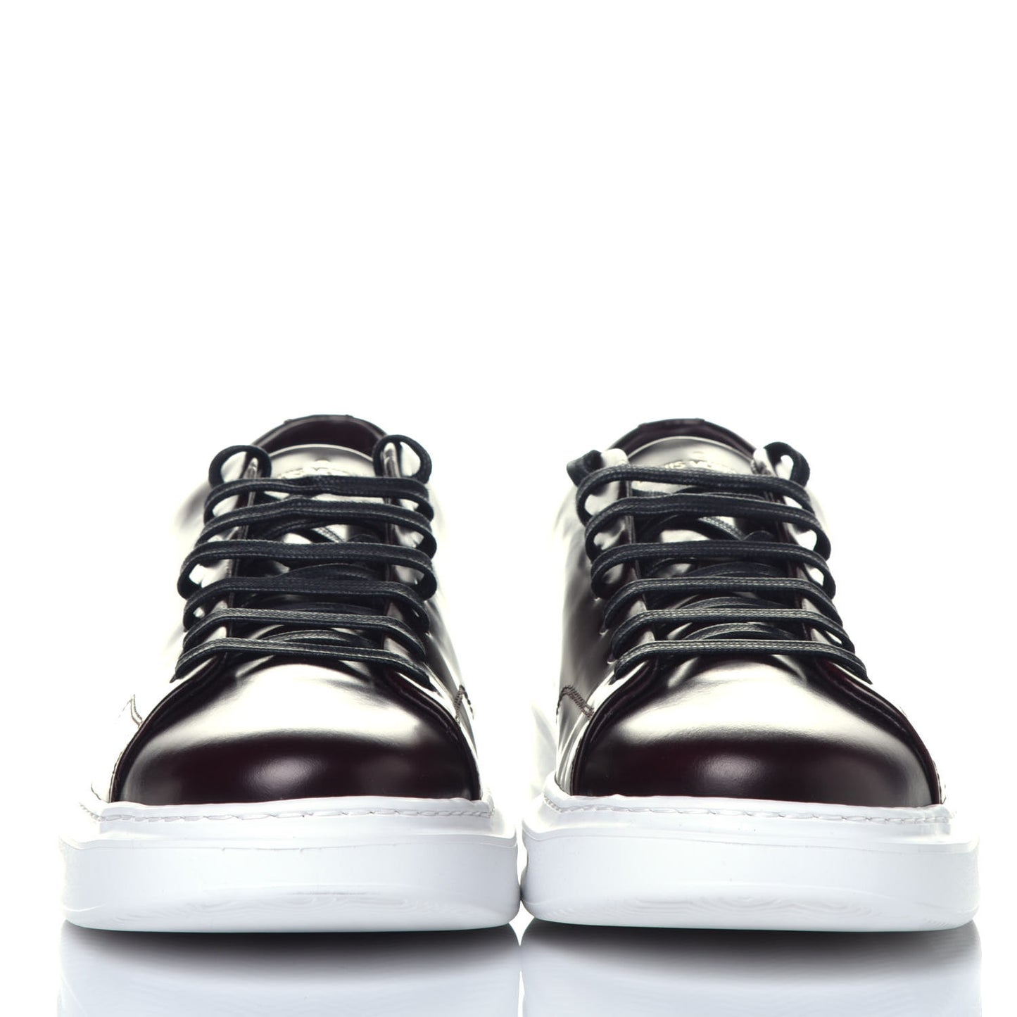 Glazed Calfskin Beverly Hills Sneakers 8 Bordeaux