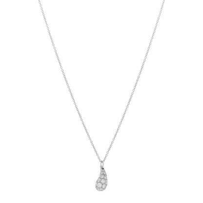 Tiffany Platinum Diamond 6mm Elsa Peretti Teardrop Pendant Necklace 1 of 3