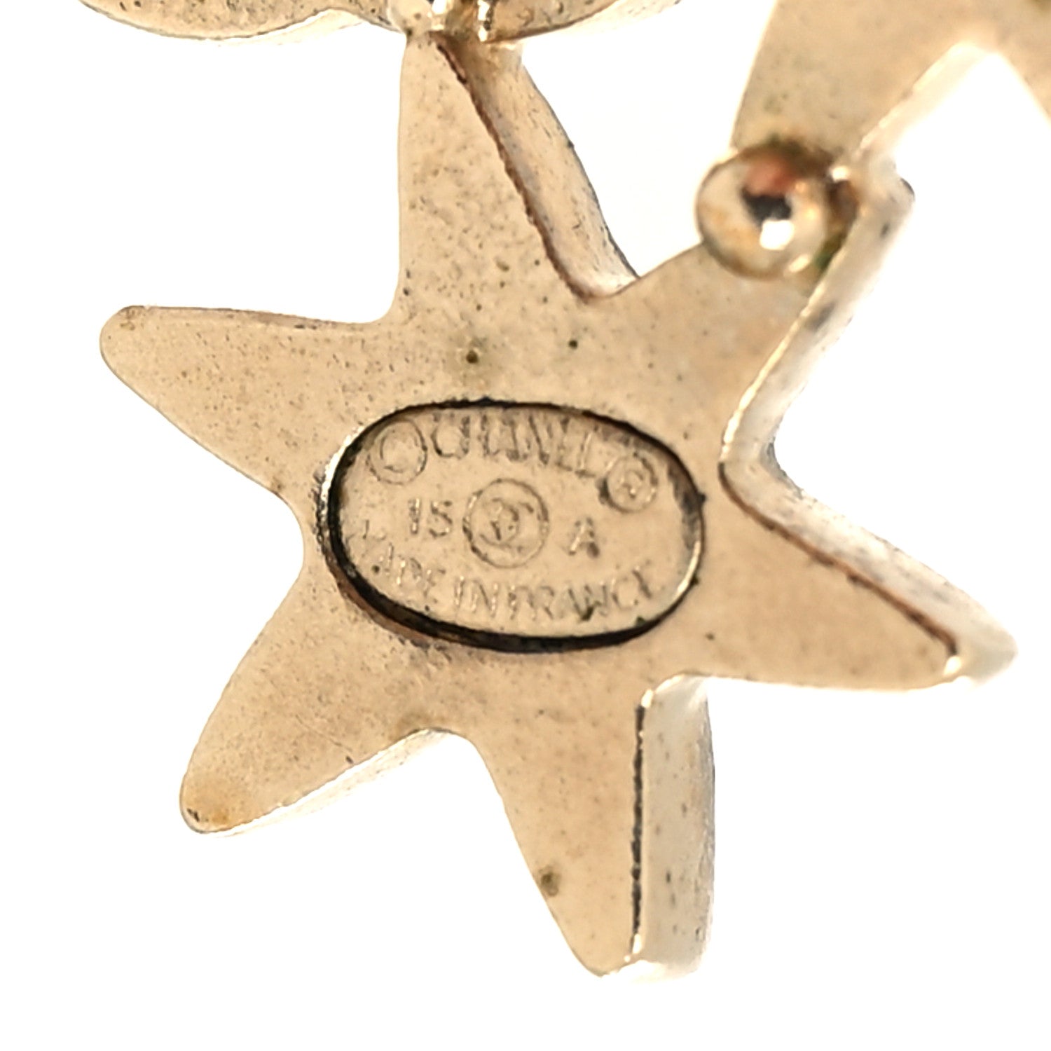 Chanel Crystal Pearl CC Star Earrings Gold 4 of 6