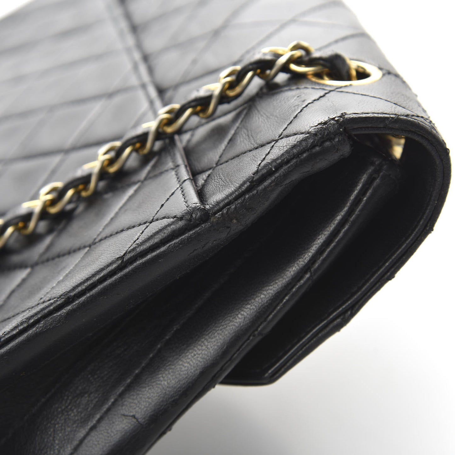 Lambskin Quilted Medium Single Flap Black